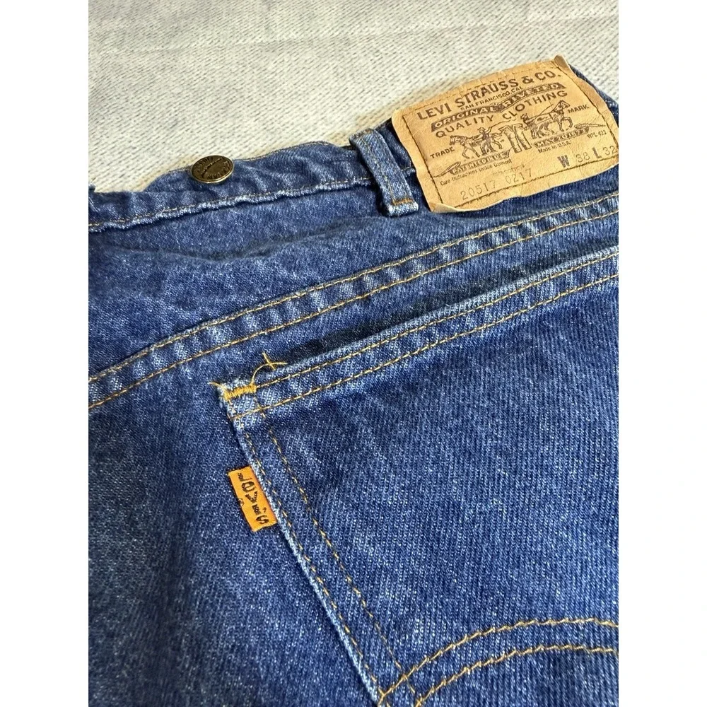 Vintage loggers Levi's Blue Cotton Denim Straight Jeans Men Suspender